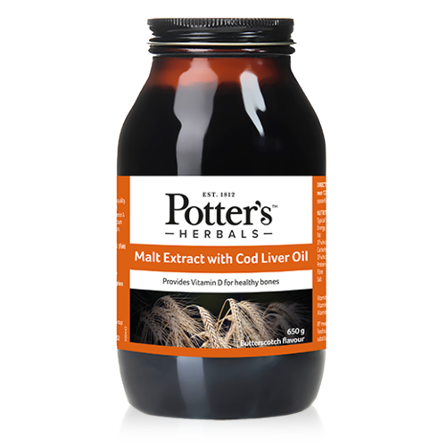 Potters Malt Extract with Cod Liver Oil 650g Butterscotch Flavour