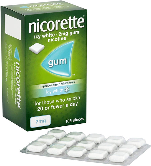 Nicorette Icy White Chewing Whitening Gum Nicorette