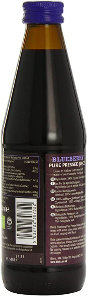 Biona Organic Blueberry Pure Pressed Juice 330ml