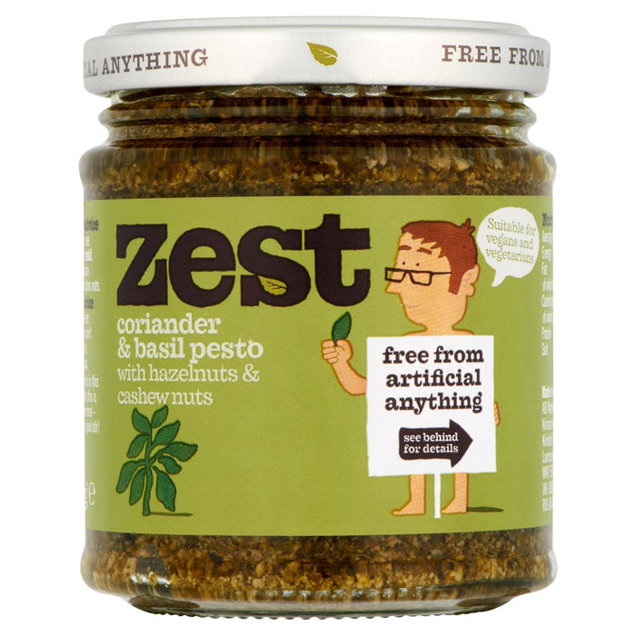 Zest Coriander & Basil Pesto with Hazelnuts & Cashew Nuts 165g