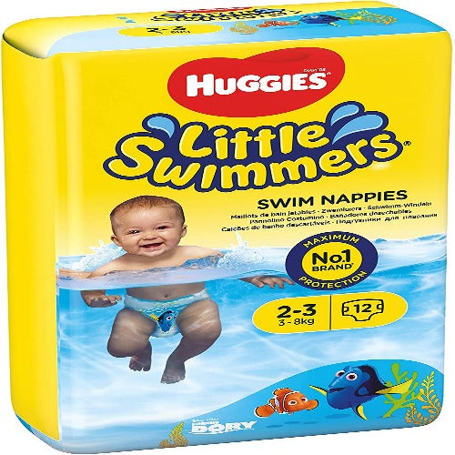 Huggies Little Swimmers Swim Nappies Size 2-3 3kg-8kg, 7lb-18lb 12 Pants