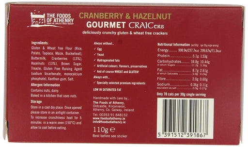 The Foods Of Athenry Cranberry & Hazelnut Soda Bread Toast 110g