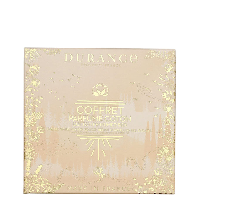 Durance Provence France Cotton Musk Gift Set 75ml Shower Gel + 125g Soap + 30ml Hand Cream + 50ml Pillow Spray