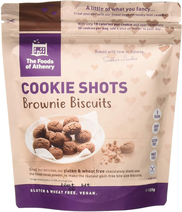 The Foods of Athenry Cookie Shots Bite-Size Brownie Biscuits 120g