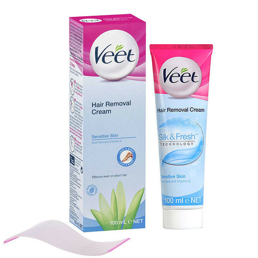 Veet Hair Removal Cream with Aloe Vera & Vitamin E for Sensitive Skin 100ml