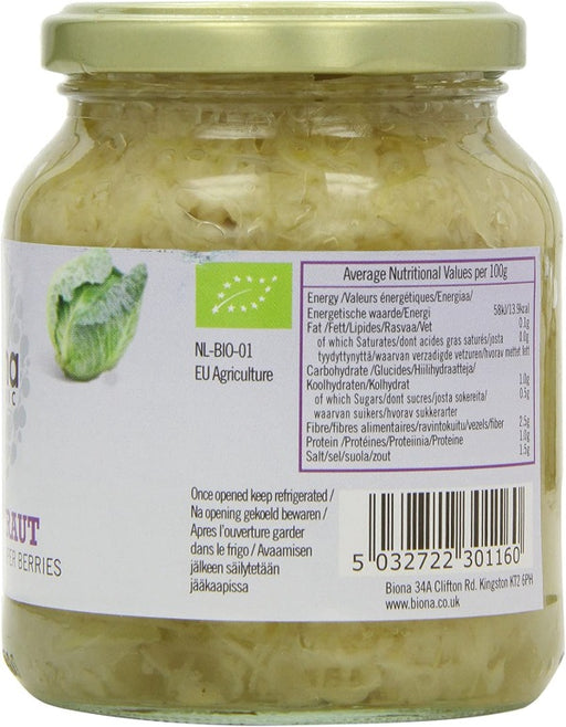 Biona Organic Sauerkraut Infused with Juniper Berries 350g