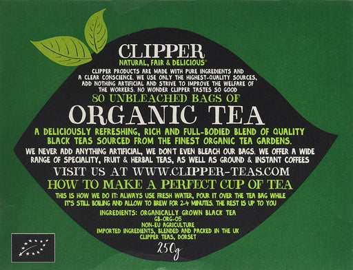Clipper Organic Everyday Black Tea 250g | 80 Unbleached Tea Bags