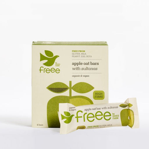Freee by Doves Farm Gluten Free Organic Apple Oat Bars with Sultanas 4 x 35g