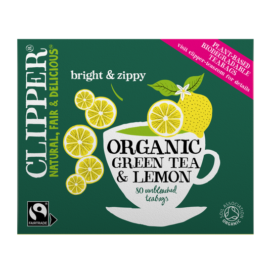 Clipper Organic Green Tea & Lemon 80 Bags