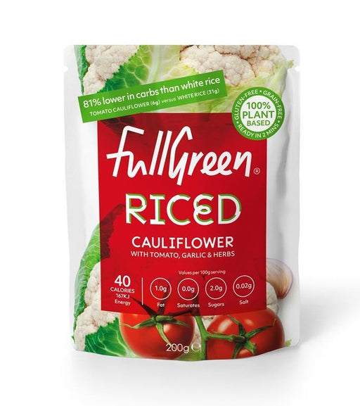 Full Green Riced Cauliflower with Tomato, Garlic & Herbs 200g