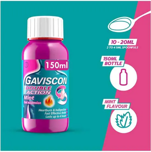 Gaviscon Double Action Liquid Mint Flavour 150ml