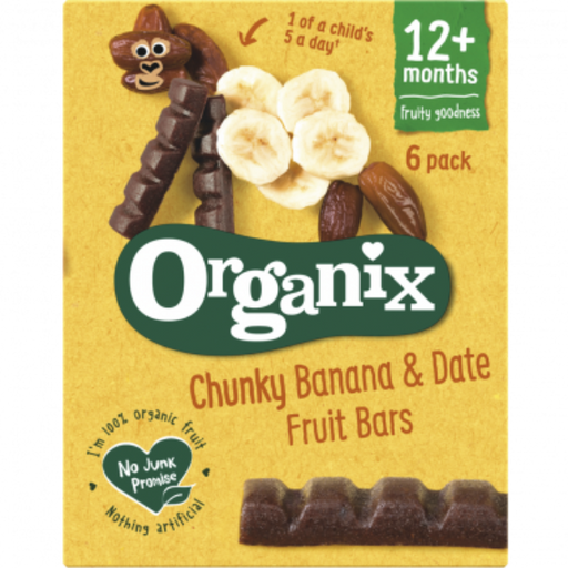 Organix Goodies Banana & Date Chunky Fruit Bar 6x17g