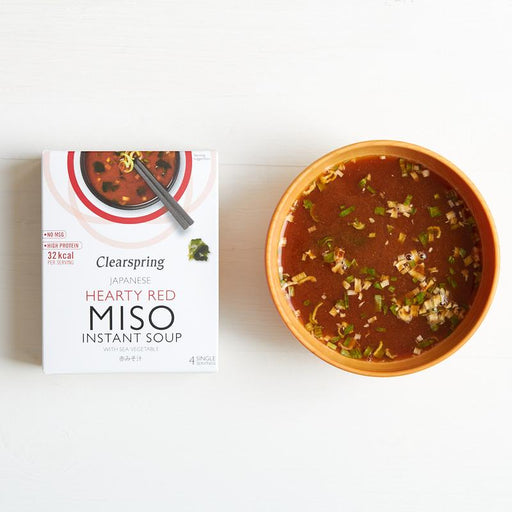 Clearspring Instant Miso Soup - Hearty Red with Sea Vegetable 4 x 10g