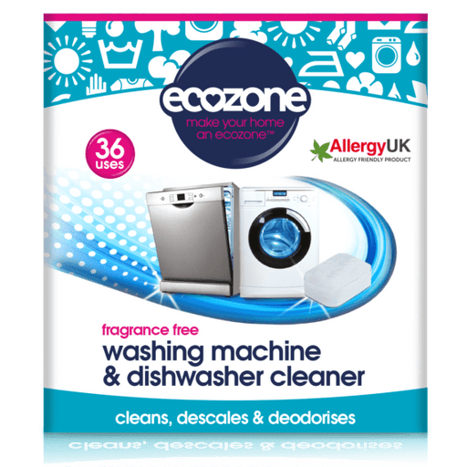 Ecozone Washing Machine & Dishwasher Cleaner Fragrance Free | 36 Tablets