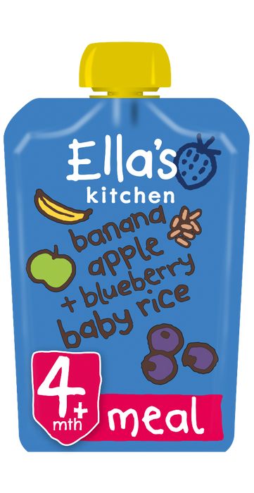 Ella's Kitchen Bananas, Blueberries + Baby Rice from 4 Months 120g