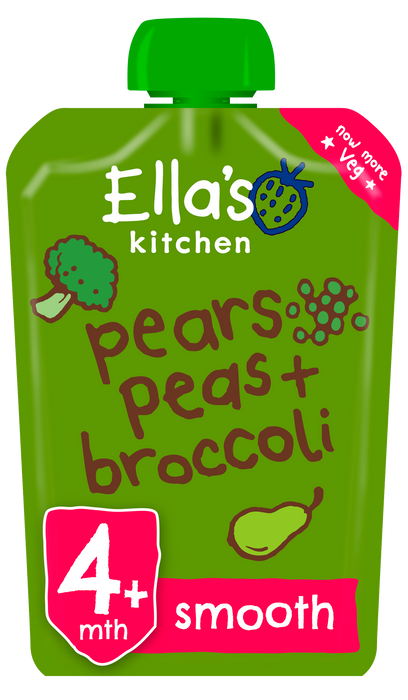 Ella's Kitchen Broccoli Pears + Peas from 4 Months 120g