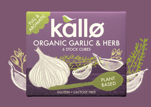 Kallo Organic Garlic & Herb 6 Stock Cubes 66g