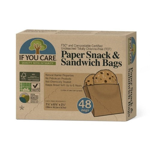If You Care Paper Snack & Sandwich Bags | 48 Bags