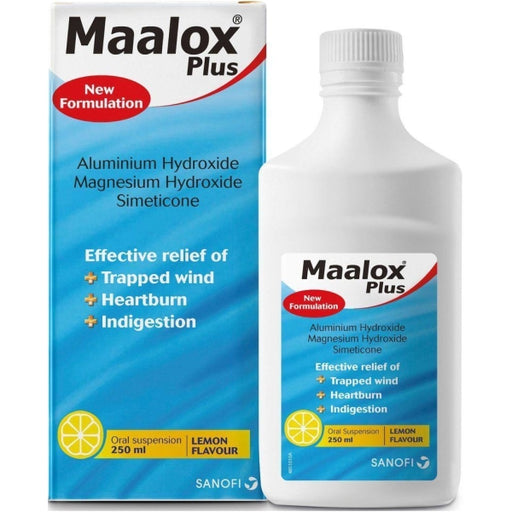 Maalox Plus Oral Suspension 250ml | Lemon Flavour
