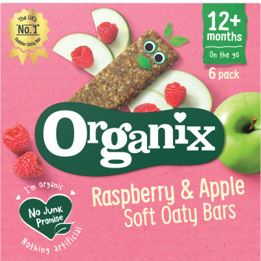 Organix Goodies Organic Raspberry & Apple Soft Oaty Bars 6 x 30g