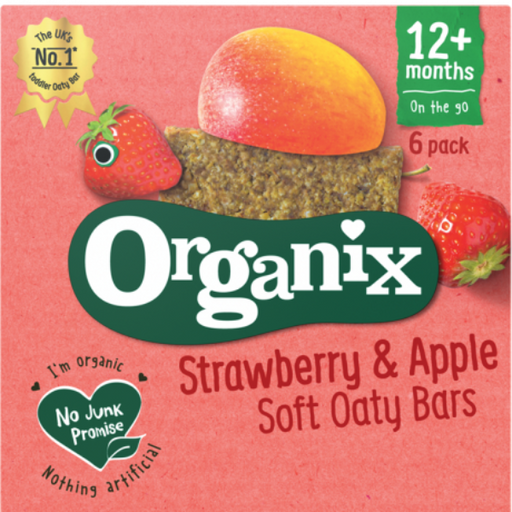 Organix Strawberry & Apple Soft Oaty Bars 12 Months+ 6 x 30g