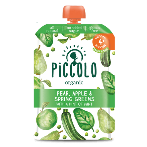 Piccolo Organic Pear Apple & Spring Greens 100g