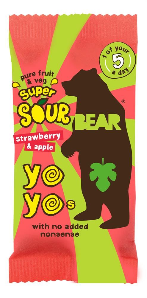 BEAR Super Sour Strawberry & Apple Yoyo 20g