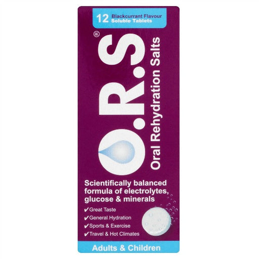 O.R.S. Adults & Children Blackcurrant Flavour 12 Soluble Tablets