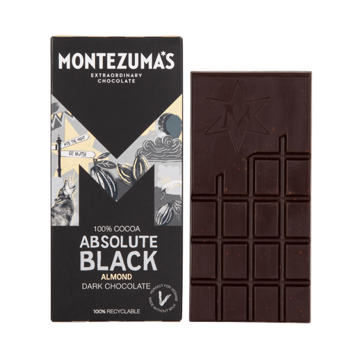 Montezuma's Absolute Black Dark Chocolate with Almonds 90g