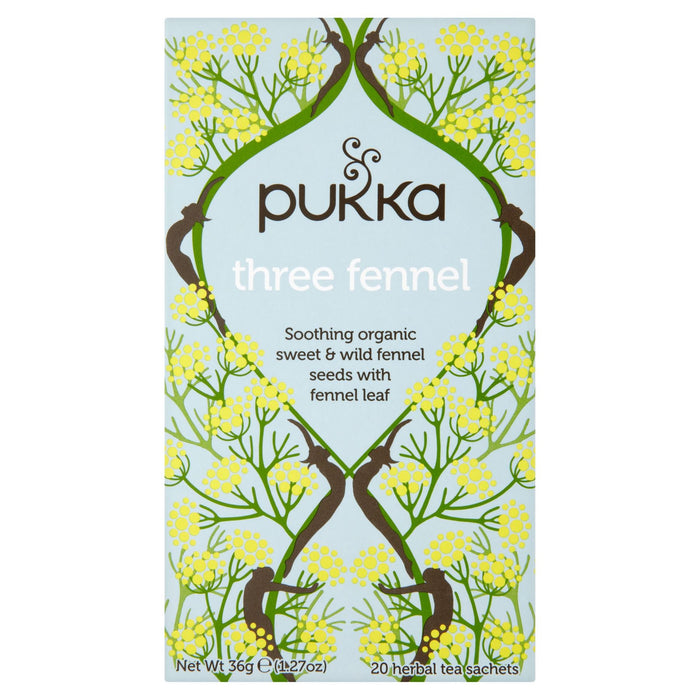 Pukka Three Fennel Organic Tea 20 Tea Sachets 36g