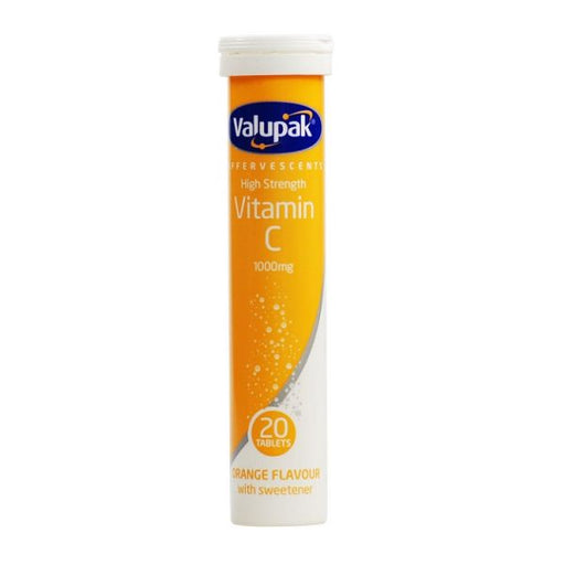 Valupak High Strength Vitamin C Efferverscent Orange Flavour 1000mg 20 Tablets