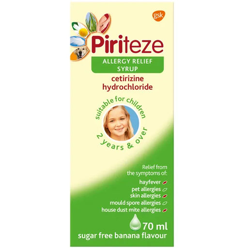 Piriteze Allergy Syrup 2yrs + 1mg/ml 70ml