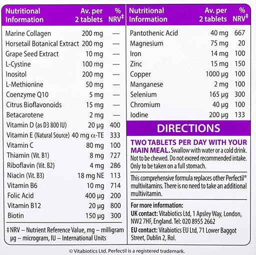 Vitabiotics Perfectil Max Maximum Support Skin, Hair & Nails 84 Tablets/Capsules