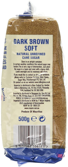 Billingtons Dark Brown Soft Natural Unrefined Cane Sugar 500g