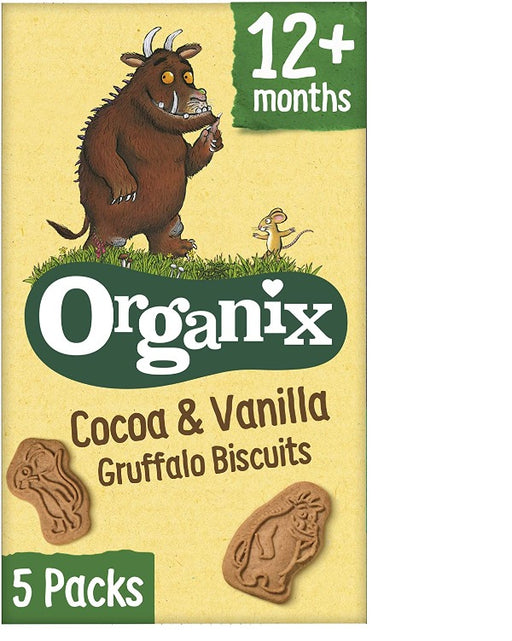 Organix Cocoa & Vanilla Gruffalo Biscuits 12 Months+ 5 Packs