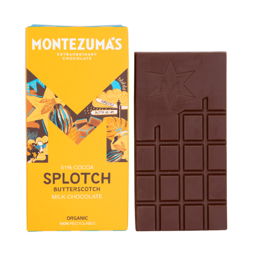 Montezuma's 'Splotch' 51% Milk Chocolate with Butterscotch 90g
