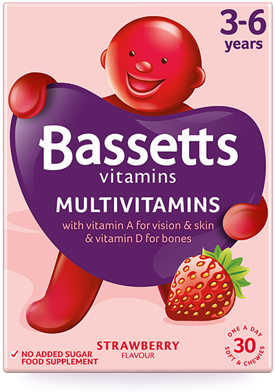 Bassetts 3-6 Years Multivitamins Strawberry Flavour 30 Pastilles